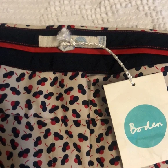NWT Boden Crisp Cotton Print Ankle Pants - Picture 3 of 6
